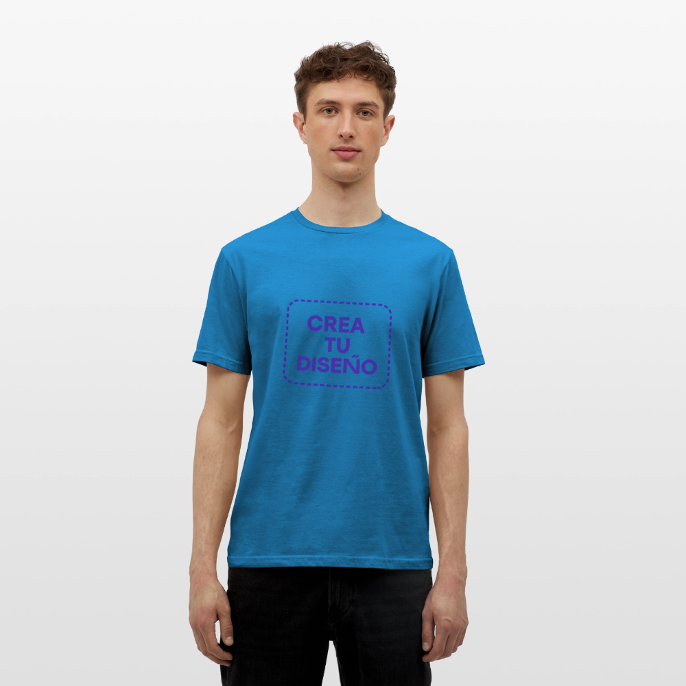 Camiseta negra personalizable - azul intenso