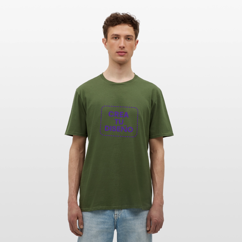 Camiseta negra personalizable - verde oliva