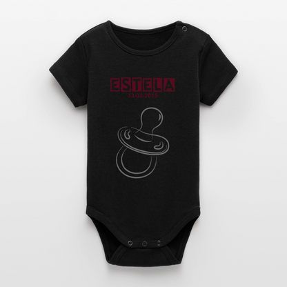 Body orgánico de manga corta Stanley/Stella para bebé - negro