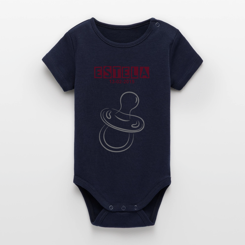 Body orgánico de manga corta Stanley/Stella para bebé - azul marino