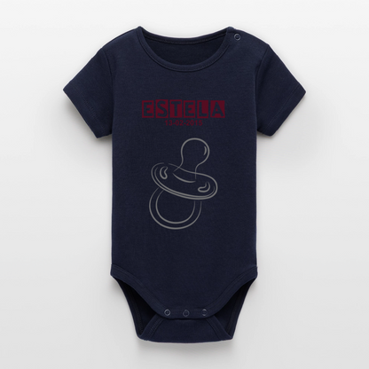 Body orgánico de manga corta Stanley/Stella para bebé - azul marino