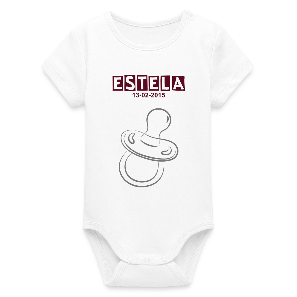 Body orgánico de manga corta Stanley/Stella para bebé - blanco
