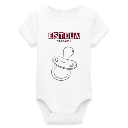 Body orgánico de manga corta Stanley/Stella para bebé - blanco