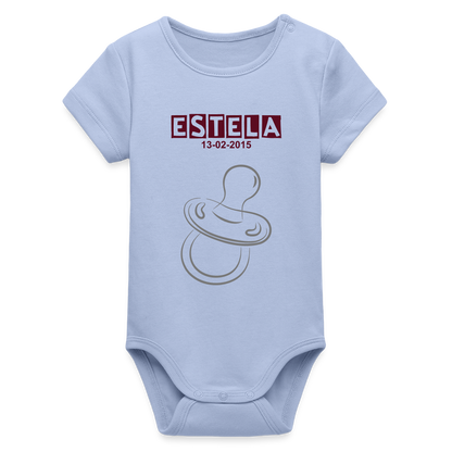Body orgánico de manga corta Stanley/Stella para bebé - azul cielo
