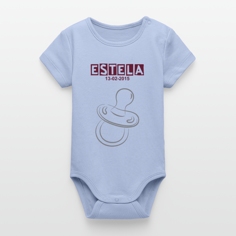 Body orgánico de manga corta Stanley/Stella para bebé - azul cielo