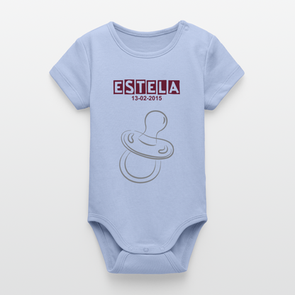 Body orgánico de manga corta Stanley/Stella para bebé - azul cielo