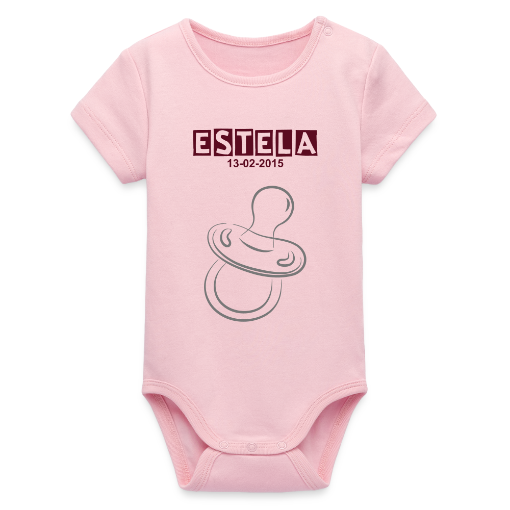 Body orgánico de manga corta Stanley/Stella para bebé - rosa claro