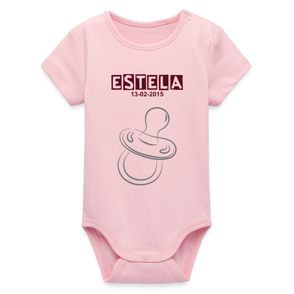 Body orgánico de manga corta Stanley/Stella para bebé - rosa claro