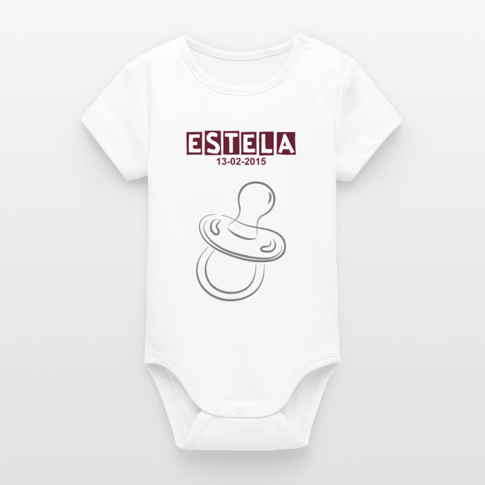 Body orgánico de manga corta Stanley/Stella para bebé - blanco