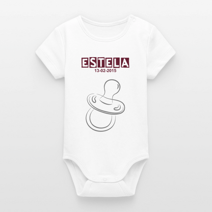 Body orgánico de manga corta Stanley/Stella para bebé - blanco