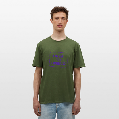Camiseta negra personalizable - verde oliva