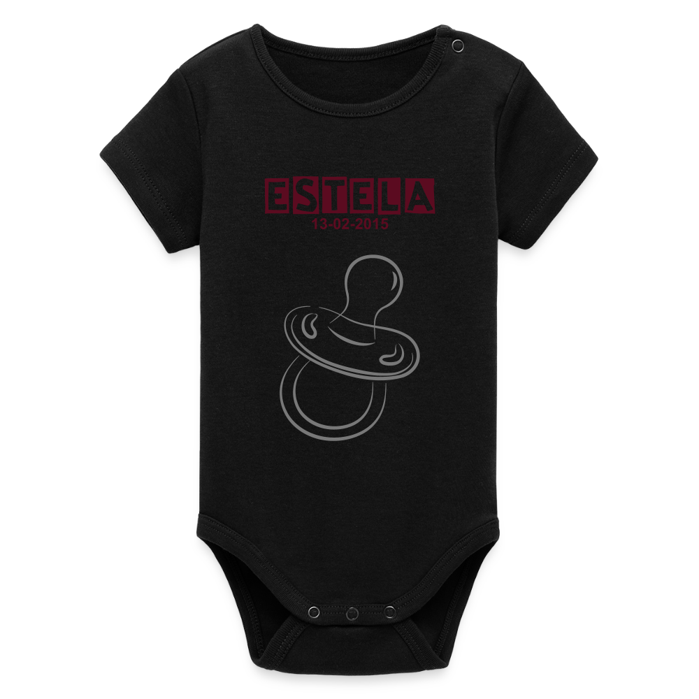 Body orgánico de manga corta Stanley/Stella para bebé - negro