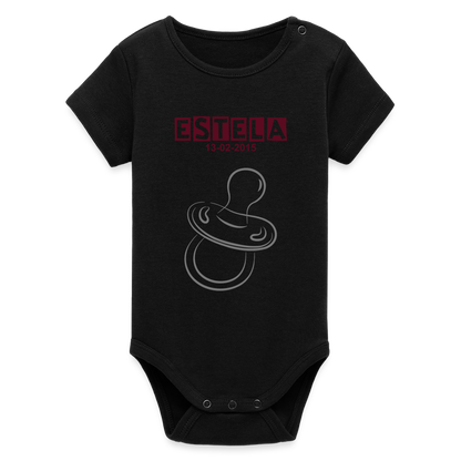 Body orgánico de manga corta Stanley/Stella para bebé - negro