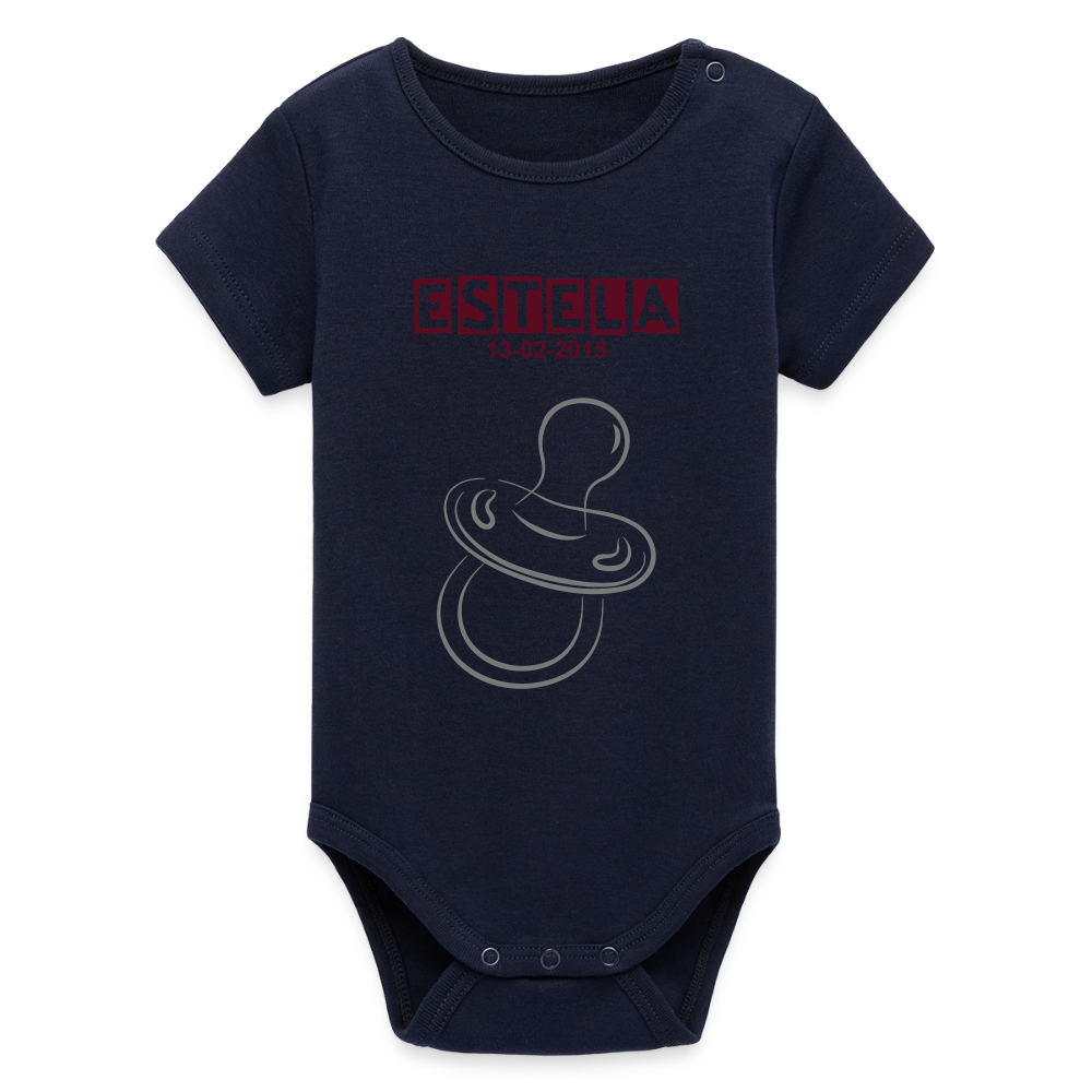 Body orgánico de manga corta Stanley/Stella para bebé - azul marino