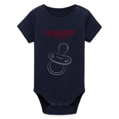 Body orgánico de manga corta Stanley/Stella para bebé - azul marino