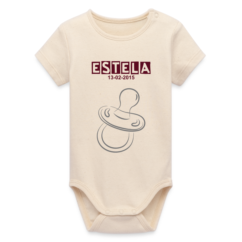 Body orgánico de manga corta Stanley/Stella para bebé - blanco gris