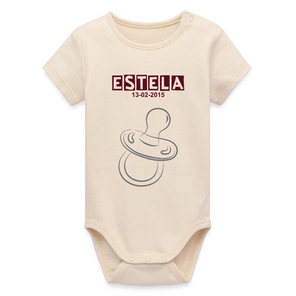 Body orgánico de manga corta Stanley/Stella para bebé - blanco gris