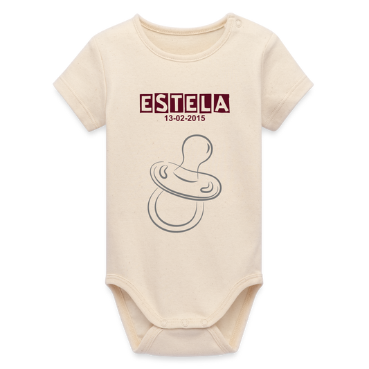 Body orgánico de manga corta Stanley/Stella para bebé - blanco gris