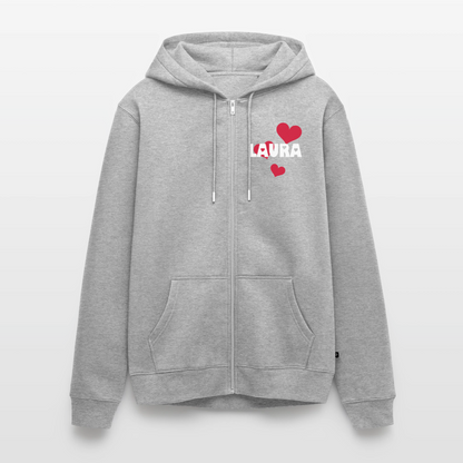 Chaqueta con capucha premium unisex - gris jaspeado