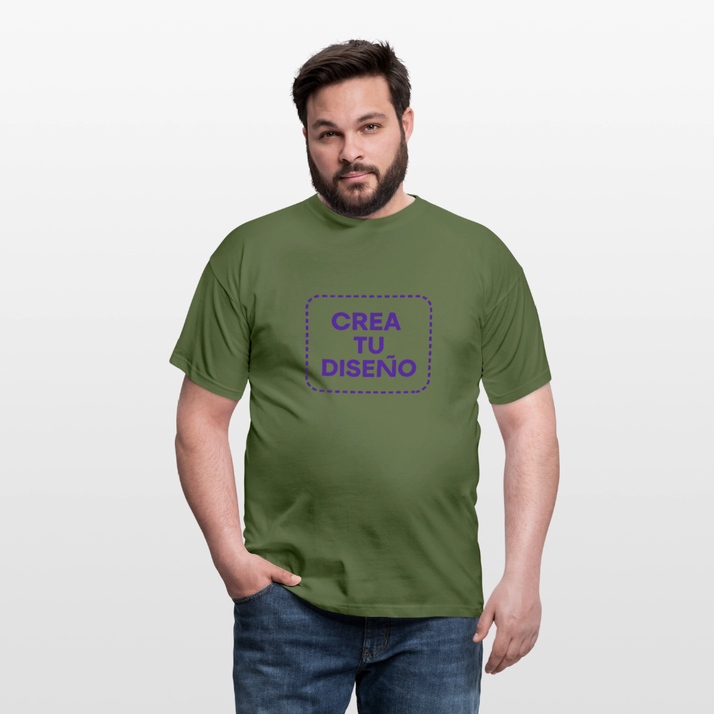 Camiseta negra personalizable - verde oliva