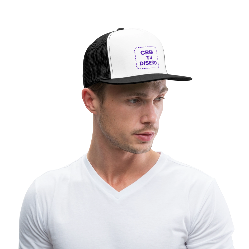 🧢 Gorra Trucker Cap Personalizable - blanca/negro