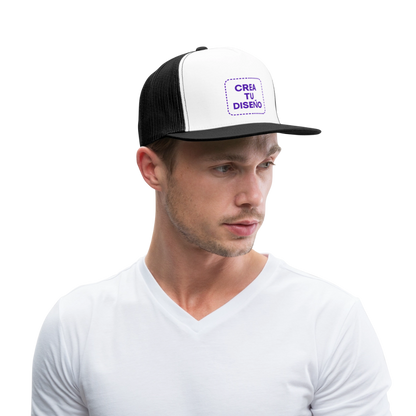 🧢 Gorra Trucker Cap Personalizable - blanca/negro