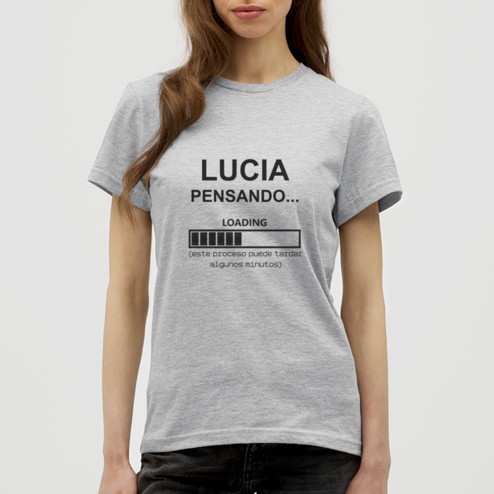 Camiseta mujer premium personalizable - gris jaspeado