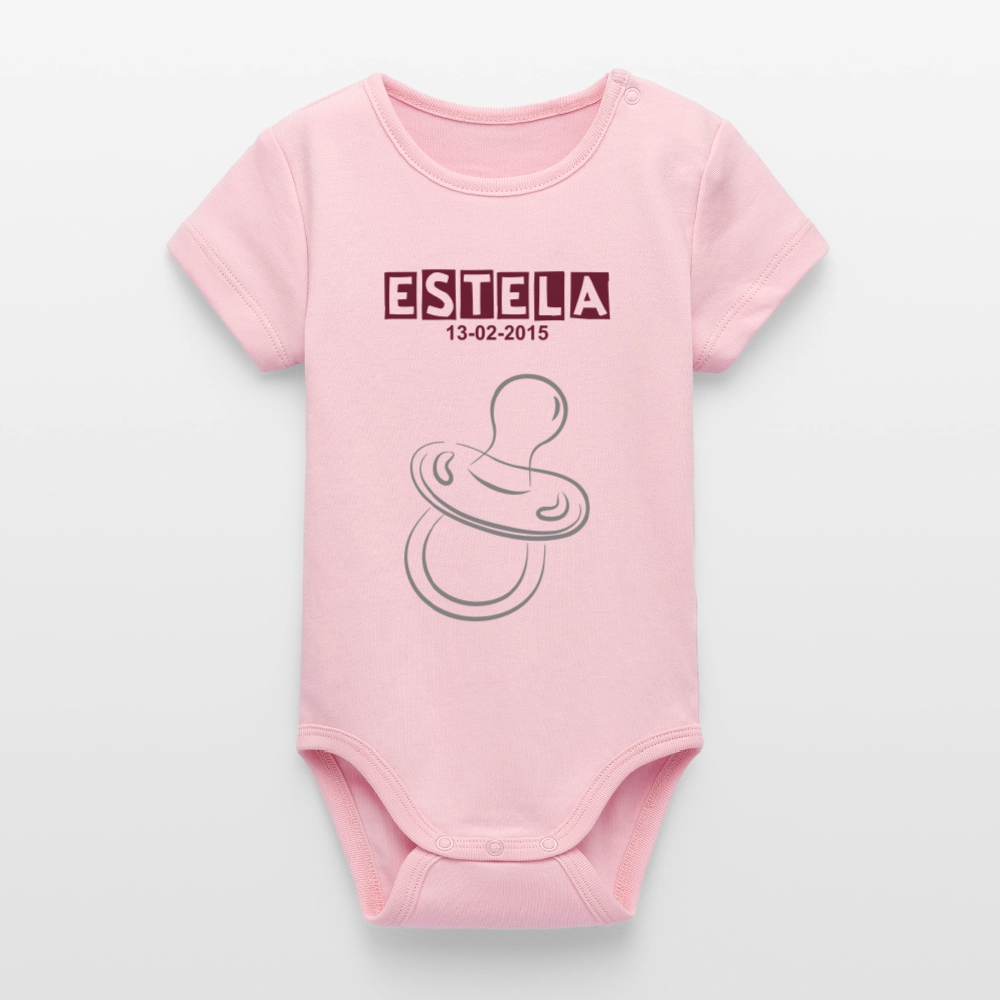 Body orgánico de manga corta Stanley/Stella para bebé - rosa claro