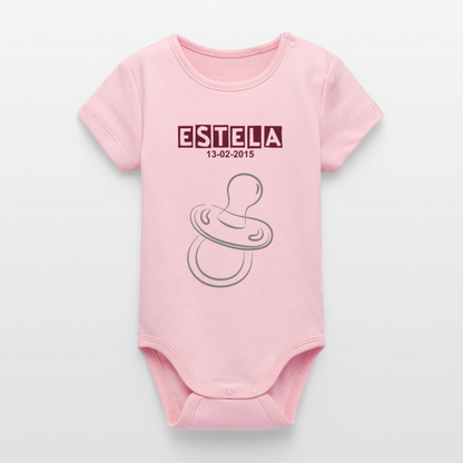 Body orgánico de manga corta Stanley/Stella para bebé - rosa claro