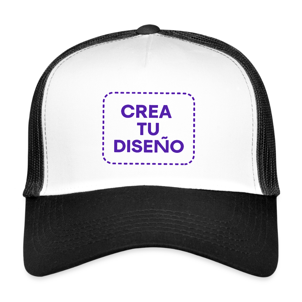 🧢 Gorra Trucker Cap Personalizable - blanca/negro