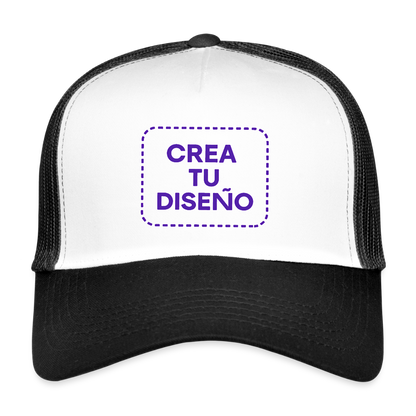 🧢 Gorra Trucker Cap Personalizable - blanca/negro