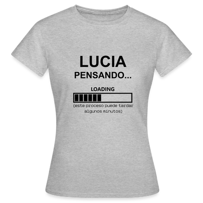 Camiseta mujer premium personalizable - gris jaspeado