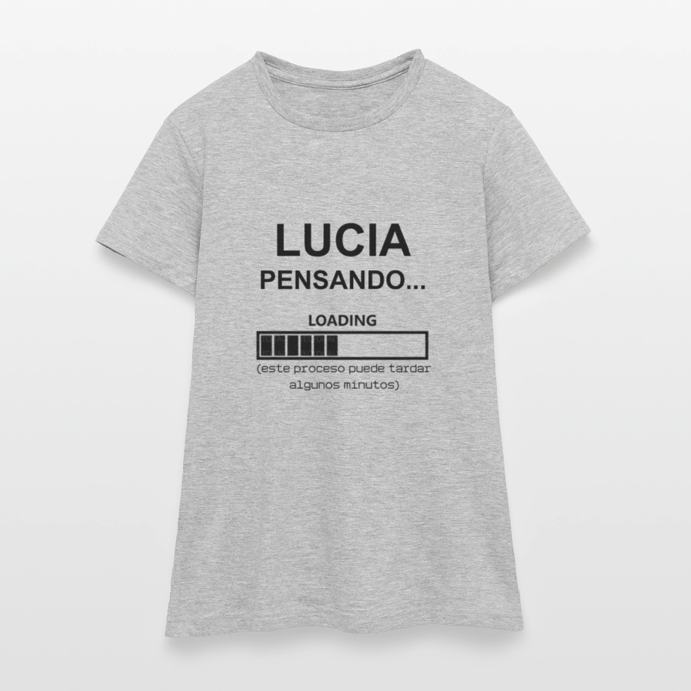 Camiseta mujer premium personalizable - gris jaspeado