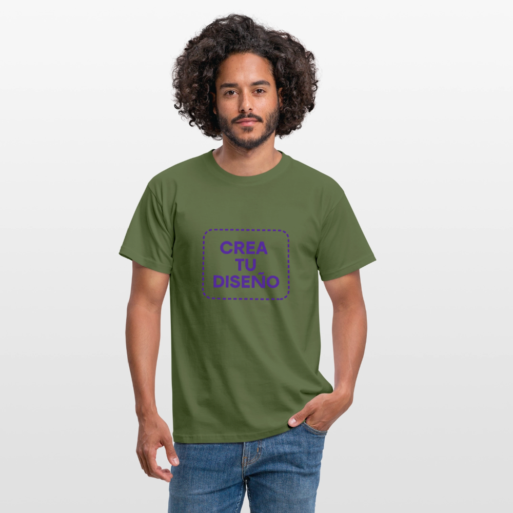 Camiseta negra personalizable - verde oliva