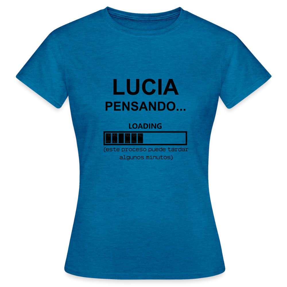 Camiseta mujer premium personalizable - azul zafiro antiguo jaspeado