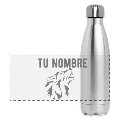 Botella de agua isotérmica 500 ml personalizable - plateado claro