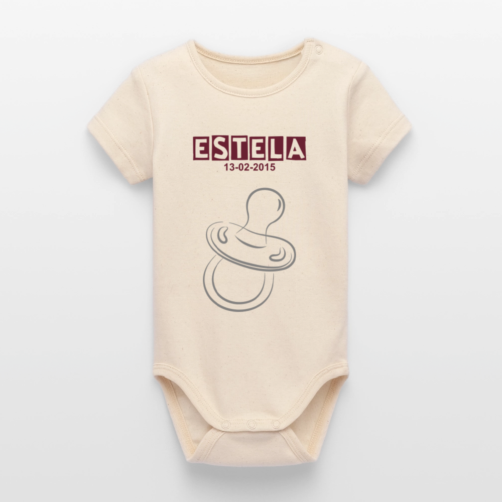 Body orgánico de manga corta Stanley/Stella para bebé - blanco gris