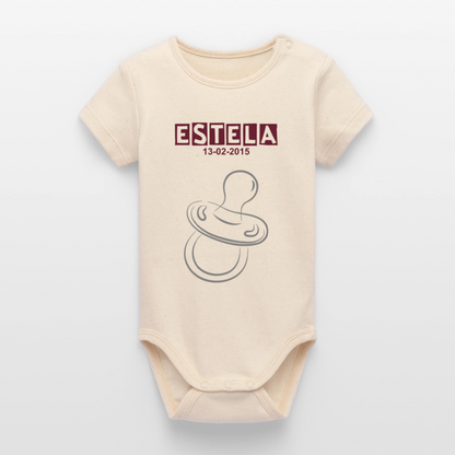 Body orgánico de manga corta Stanley/Stella para bebé - blanco gris