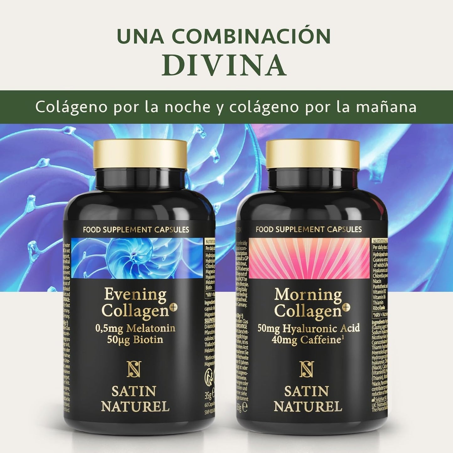 Colageno Hidrolizado Puro (550 mg de Colageno Marino) + Acido Hialuronico + Vitamina B12 y B6 - ALTA DOSIS