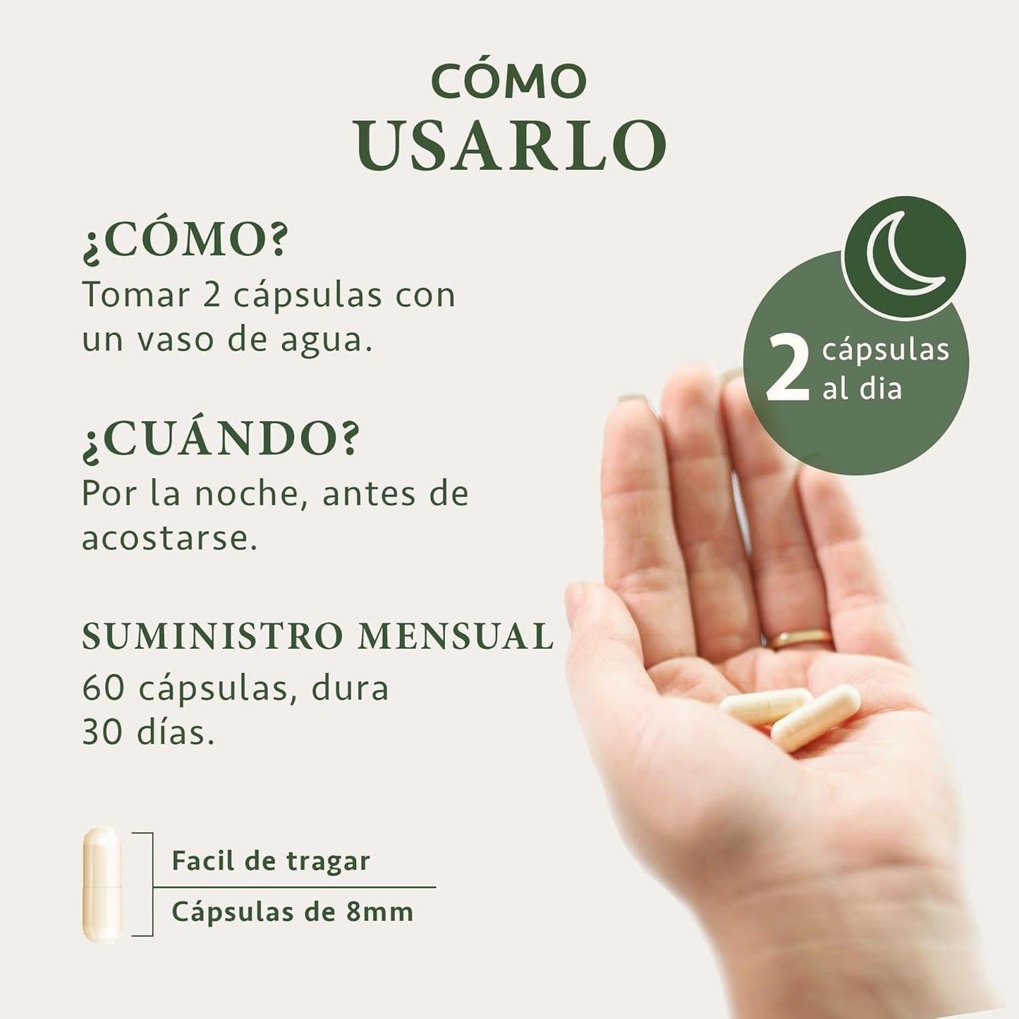 Colágeno Hidrolizado Puro (580mg de Colágeno Marino) + Biotina + Magnesio + Melatonina + Acido Hialurónico - ALTA DOSIS