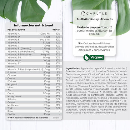 Multivitaminas y Minerales - 365 comprimidos veganos